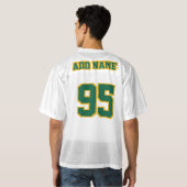 2 Side DARK GREEN GOLD WHITE Mens Football Jersey (Schwarz voll)