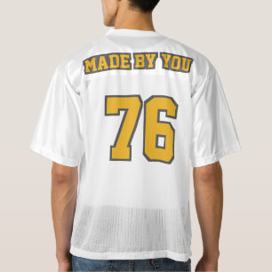 2 Side GOLD GRAY WHITE Mens Football Jersey