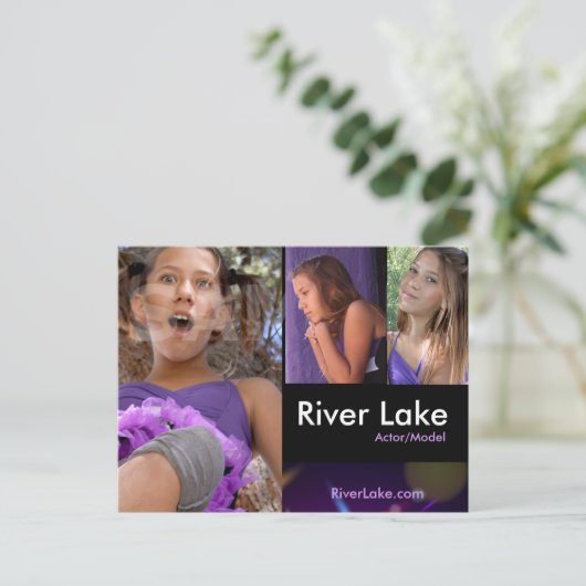 2 Side Headshot Composite Cards - Actor Headshots Postkarte (Stehend Vorderseite)