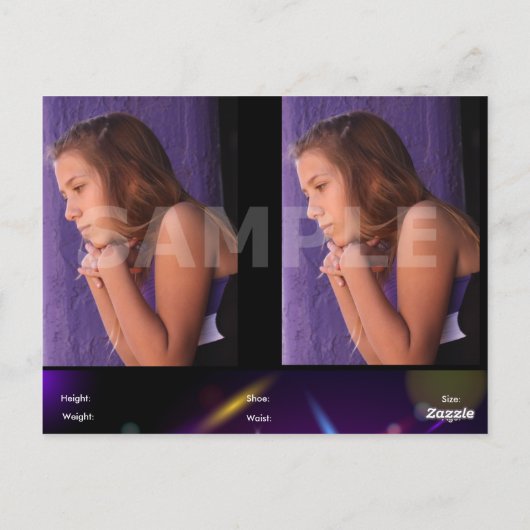 2 Side Headshot Composite Cards - Actor Headshots Postkarte (Rückseite)