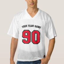 2 Side Red Number 90 Herren Fußball Jersey
