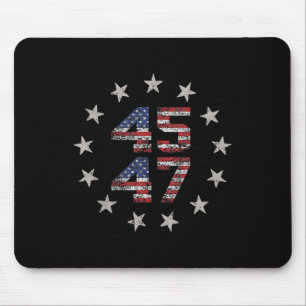 2 Side Trump 2024 Präsident 45 47 Amerikanische Fl Mousepad