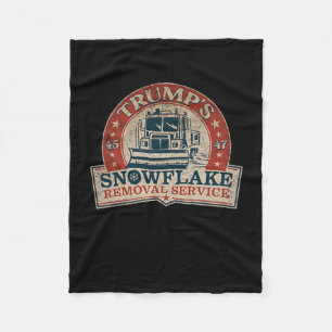 2 Side Trumps Snowflake Removal Service Funny Tru Fleecedecke