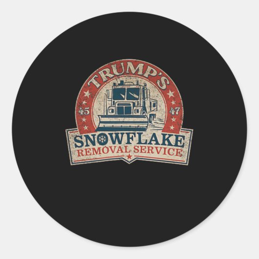 2 Side Trumps Snowflake Removal Service Funny Tru Runder Aufkleber (Vorderseite)