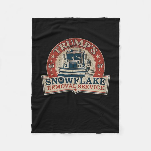 2 Side Trumps Snowflake Removal Service Funny Trum Fleecedecke (Vorderseite)
