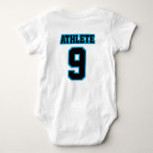 2 Side WHITE BLACK BLUE Romper Football Jersey Baby Strampler (Rückseite)