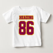 2 Side WHITE BURGUNDY GOLD Dress Football Jersey Baby T-shirt (Vorderseite)