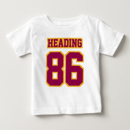 2 Side WHITE BURGUNDY GOLD Dress Football Jersey Baby T-shirt (Vorderseite)