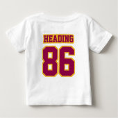 2 Side WHITE BURGUNDY GOLD Dress Football Jersey Baby T-shirt (Rückseite)