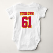2 Side WHITE CRIMSON GOLD Football Jersey Outfit Baby Strampler (Rückseite)