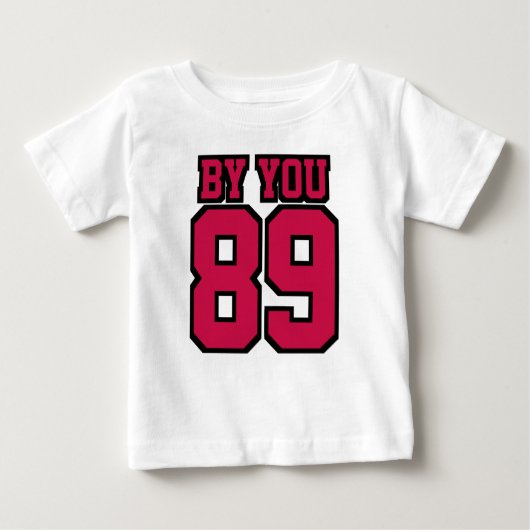 2 Side WHITE CRIMSON RED BLACK One Piece Jersey Baby T-shirt (Vorderseite)