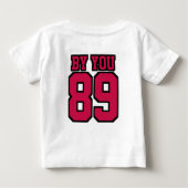 2 Side WHITE CRIMSON RED BLACK One Piece Jersey Baby T-shirt (Rückseite)