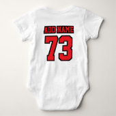 2 Side WHITE RED BLACK Football Jersey Outfit Baby Strampler (Rückseite)