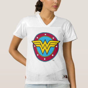 2 Side Wonder Woman Logo   Name hinzufügen Frauen Football Trikot