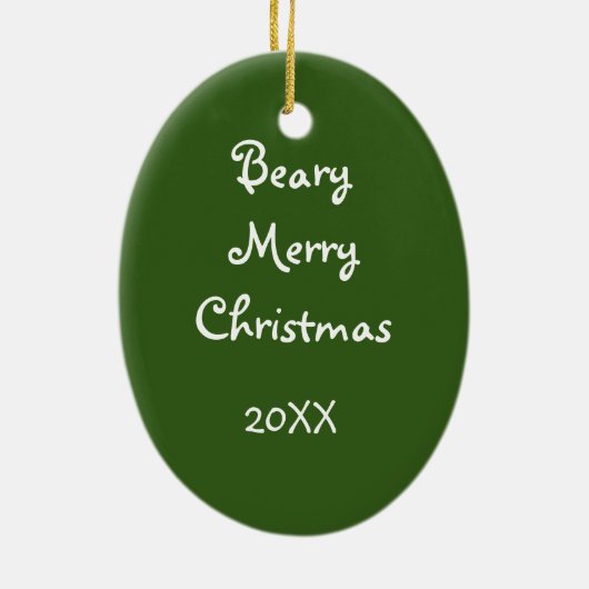 2 Sided - Beary Merry Teddy Bear Ornament (Hinten)