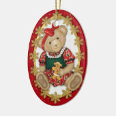 2 Sided - Beary Merry Teddy Bear Ornament (Links)