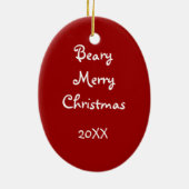 2 Sided - Beary Merry Teddy Bear Ornament (Hinten)