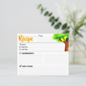 2 Sided Blank - Elegant Lemon Tree Recipe Card (Stehend Vorderseite)