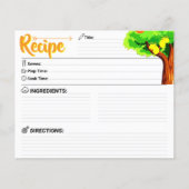 2 Sided Blank - Elegant Lemon Tree Recipe Card (Vorderseite)