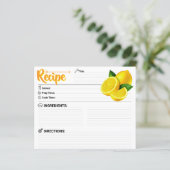 2 Sided Blank - Modern Lemon Recipe Card (Stehend Vorderseite)