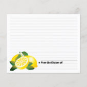 2 Sided Blank - Modern Lemon Recipe Card (Rückseite)