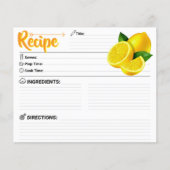 2 Sided Blank - Modern Lemon Recipe Card (Vorderseite)