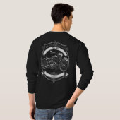 2 Sided Custom Biker Skull Motorcycle Long Sleeve T-Shirt (Schwarz voll)