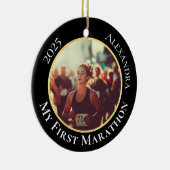 2-Sided Customizable Photo Sports Marathon Running Keramik Ornament (Rechts)