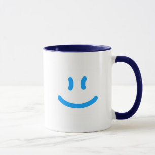 2-Sided glücklicher/Lächeln-Blau Tasse