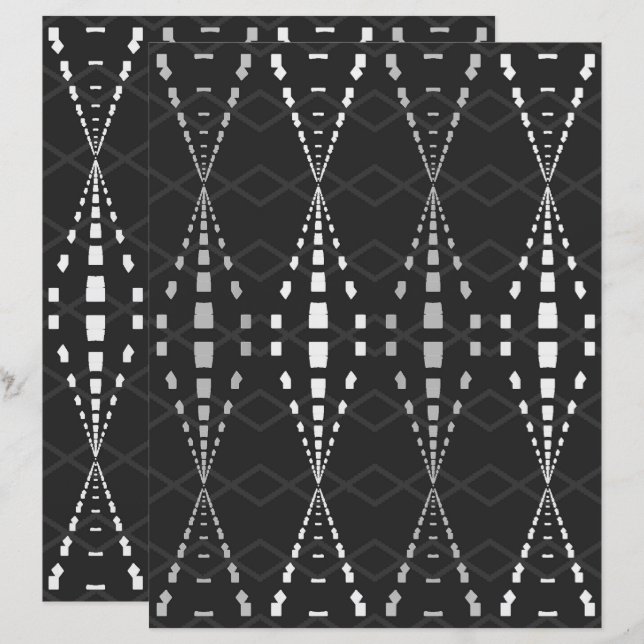 2-Sided Ley Lines B&W Scrapbook Page (Vorne/Hinten)