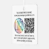 2 Sided Logo & QR Code Business Promotionsplatz Ornament Aus Metall (Vorderseite links)