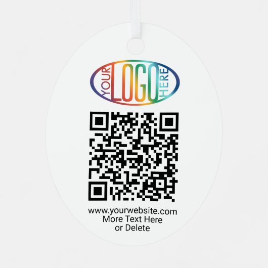 2 Sided Logo & QR Code Geschäftswerbung Oval Ornament Aus Metall (Rückseite)
