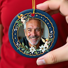 2 sided Memorial Christmas Cherub's Embrace Keramik Ornament