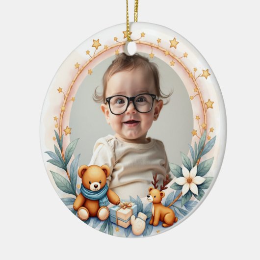 2 sided Santa’s Newest Helper Keramik Ornament (Links)