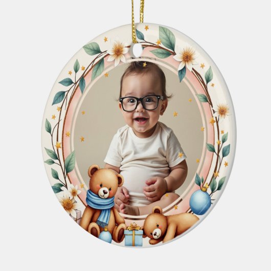 2 sided Twinkle Bear Keramik Ornament (Links)