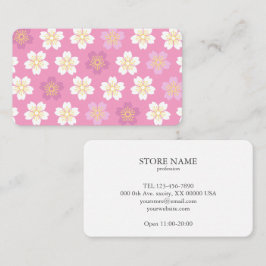 2 sides Cherry Blossom "SAKURA" Pink 名刺 Visitenkarte
