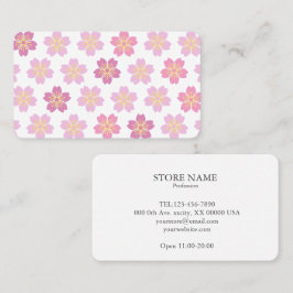 2 sides Cherry Blossom "SAKURA" White 名刺 Visitenkarte