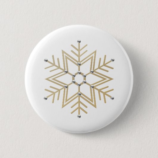 2-Silber und Gold Snowflake 3-D Look Button (Vorderseite)