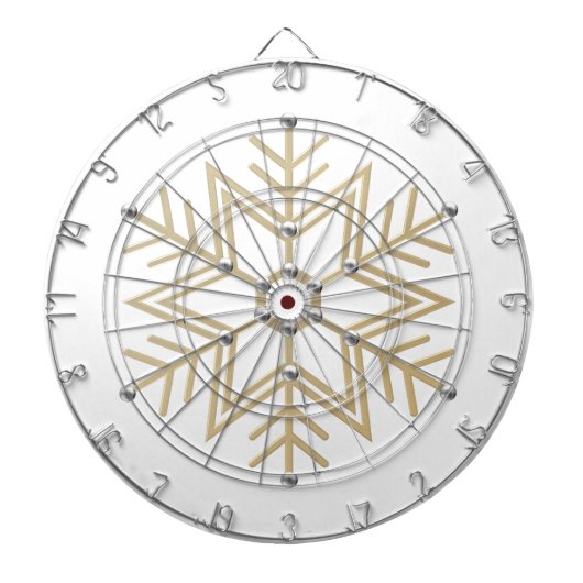 2-Silber und Gold Snowflake 3-D Look Dartscheibe (vorne)