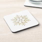2-Silber und Gold Snowflake 3-D Look Getränkeuntersetzer (Linke Seite)