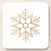2-Silber und Gold Snowflake 3-D Look Getränkeuntersetzer (Vorderseite)