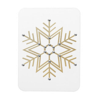 2-Silber und Gold Snowflake 3-D Look Magnet