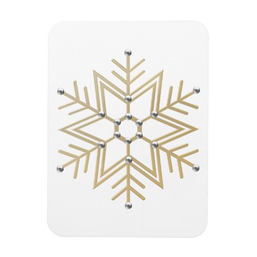 2-Silber und Gold Snowflake 3-D Look Magnet (Vertikal)