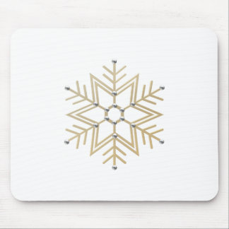 2-Silber und Gold Snowflake 3-D Look Mousepad