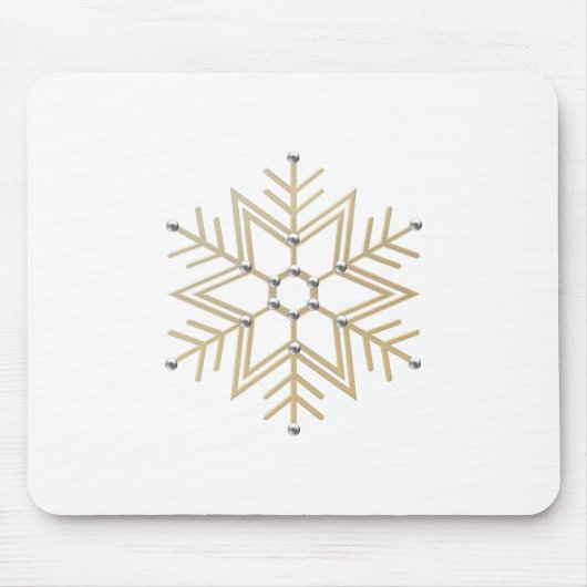 2-Silber und Gold Snowflake 3-D Look Mousepad (Vorne)
