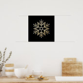 2-Silber und Gold Snowflake 3-D Look Poster (Küche)