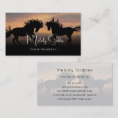 2 Silhouette Wild Pferde Fotografie Visitenkarte (Vorne/Hinten)