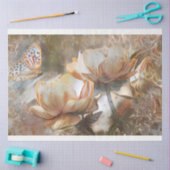 2 Silk Gold Weiße Rose Kunst, Dichtung und Musik Seidenpapier (Basteln)