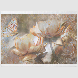 2 Silk Gold Weiße Rose Kunst, Dichtung und Musik Seidenpapier