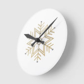 2-Silver and Gold Snowflake 3-D Look Runde Wanduhr (Winkel)
